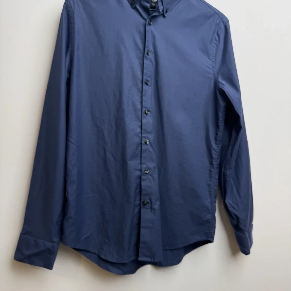 Express‎ Men's Dress Shirt Small Button Down Blue Slim Fit Casual Long Sleeves